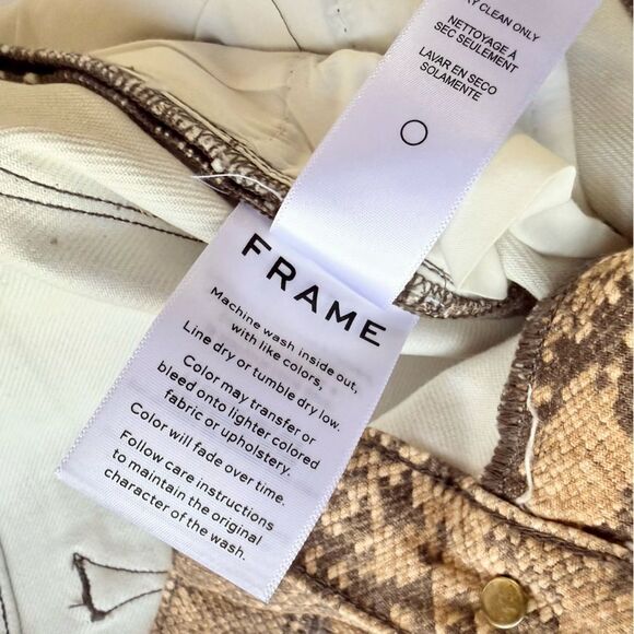 NWOT Frame Le High Straight Leg Python Snakeskin Print Denim Ankle Jeans Size 32 - Picture 10 of 13